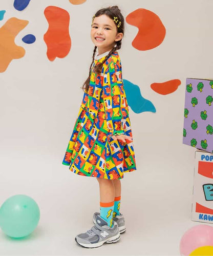 日本童裝 BREEZE 獨特全印花連身裙 80-130cm 女童款  秋季 DRESSES