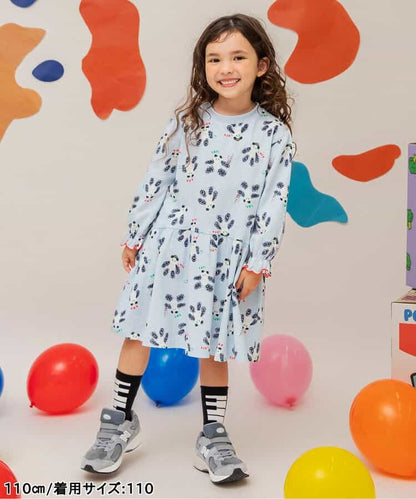 日本童裝 BREEZE 獨特全印花連身裙 80-130cm 女童款  秋季 DRESSES