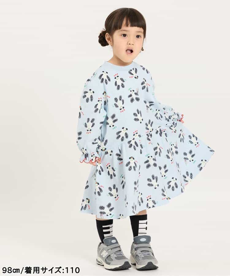 日本童裝 BREEZE 獨特全印花連身裙 80-130cm 女童款  秋季 DRESSES