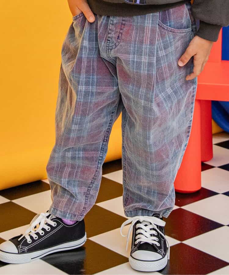 日本童裝 BREEZE 格紋燈芯絨長褲 80-150cm 男童款 秋季 PANTS