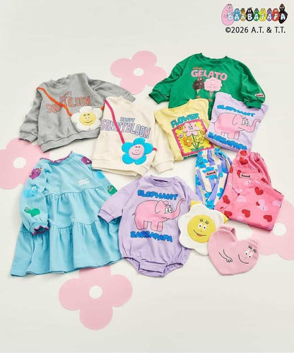 日本童裝 apres les cours x BARBAPAPA 假袋圖案衛衣 80-130cm 男童款/女童款 秋季 TOPS