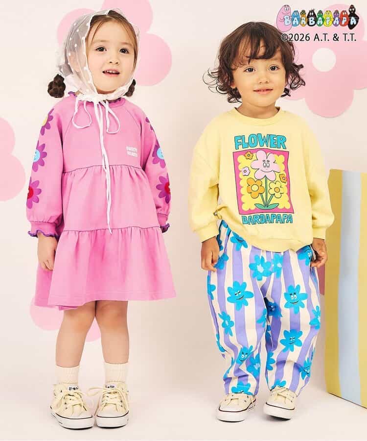 日本童裝 apres les cours x BARBAPAPA 印花衛衣 80-130cm 男童款/女童款 秋季 TOPS