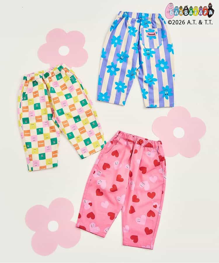 日本童裝 apres les cours x BARBAPAPA 滿印長褲 80-130cm 男童款/女童款 秋季 PANTS