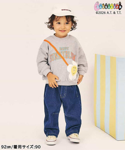 日本童裝 apres les cours x BARBAPAPA 假袋圖案衛衣 80-130cm 男童款/女童款 秋季 TOPS
