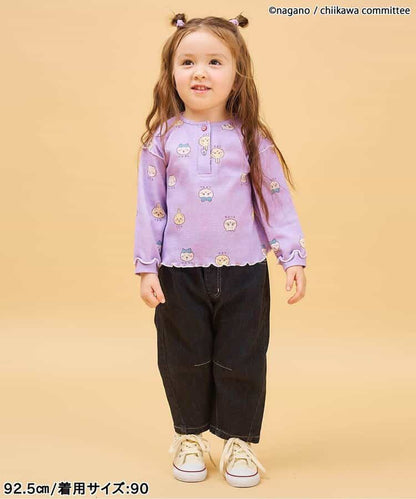 日本童裝 apres les cours x Chiikawa 華夫格亨利領上衣 80-140cm 女童款 秋季 TOPS