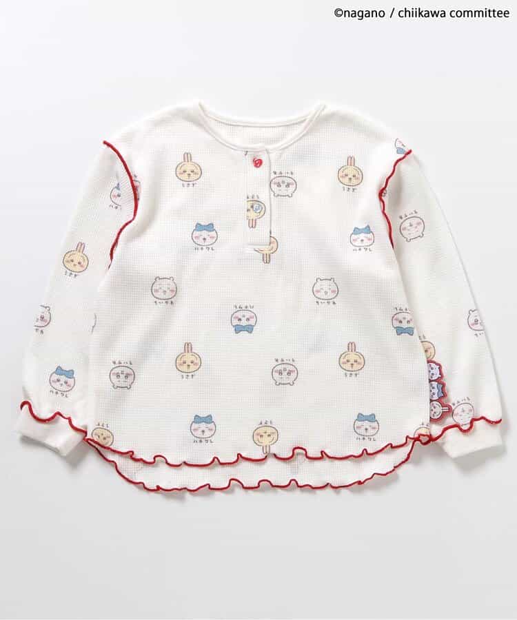 日本童裝 apres les cours x Chiikawa 華夫格亨利領上衣 80-140cm 女童款 秋季 TOPS