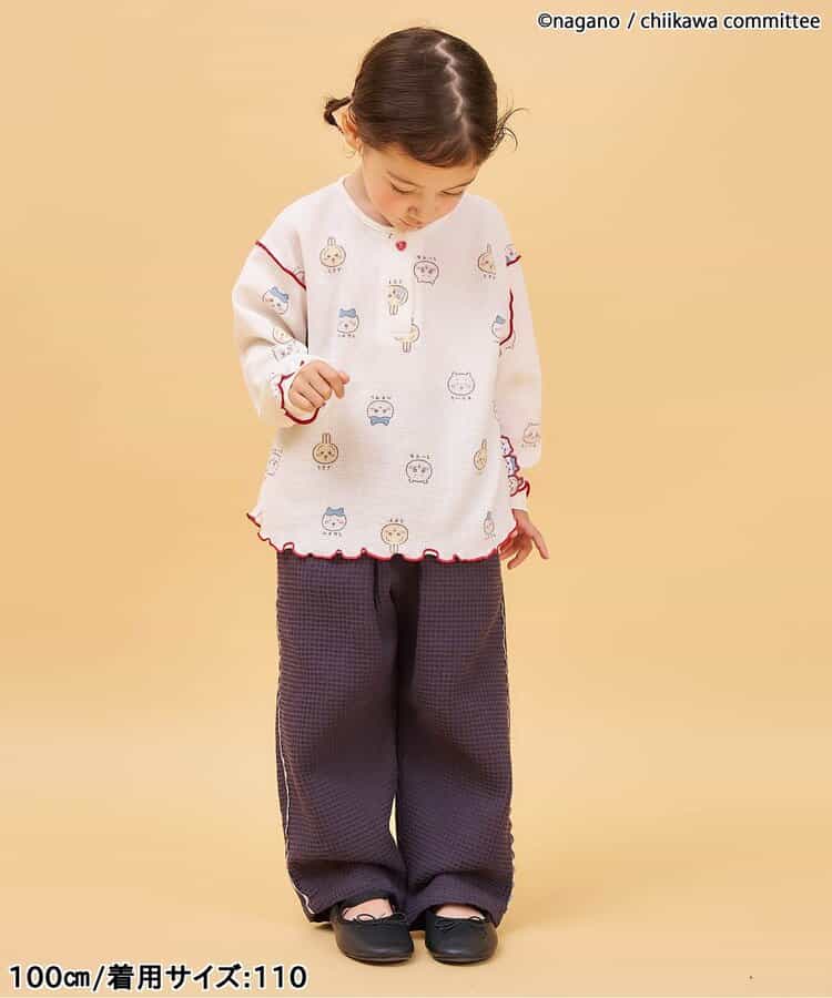 日本童裝 apres les cours x Chiikawa 華夫格亨利領上衣 80-140cm 女童款 秋季 TOPS