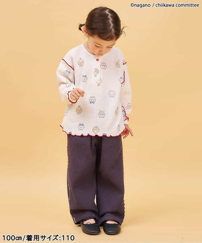 日本童裝 apres les cours x Chiikawa 華夫格亨利領上衣 80-140cm 女童款 秋季 TOPS
