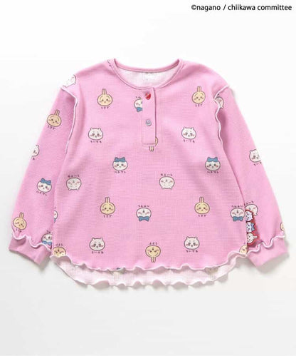 日本童裝 apres les cours x Chiikawa 華夫格亨利領上衣 80-140cm 女童款 秋季 TOPS