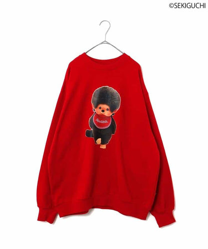 日本童裝 p.premier x Monchhichi 印花衛衣 L 大人款  秋季 TOPS 聖誕紅/新年紅 