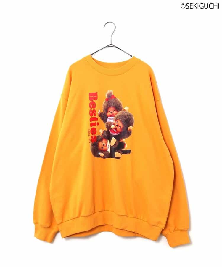 日本童裝 p.premier x Monchhichi 印花衛衣 L 大人款  秋季 TOPS 聖誕紅/新年紅 
