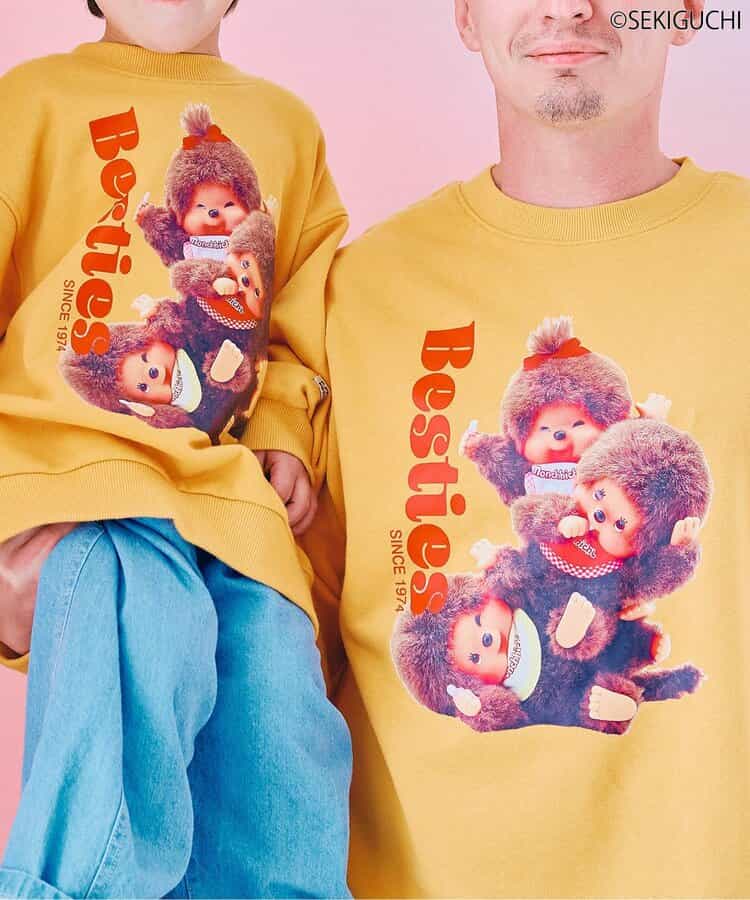 日本童裝 p.premier x Monchhichi 印花衛衣 L 大人款  秋季 TOPS 聖誕紅/新年紅 