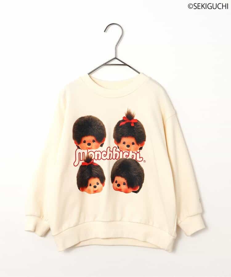 日本童裝 p.premier x Monchhichi 印花衛衣 80-140cm 男童款/女童款 秋季 TOPS 聖誕紅/新年紅 