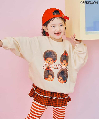 日本童裝 p.premier x Monchhichi 印花衛衣 80-140cm 男童款/女童款 秋季 TOPS 聖誕紅/新年紅 
