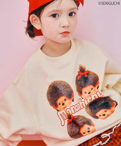 日本童裝 p.premier x Monchhichi 印花衛衣 80-140cm 男童款/女童款 秋季 TOPS 聖誕紅/新年紅 