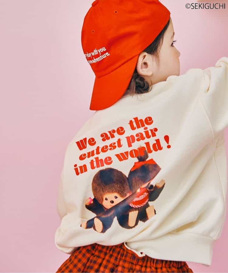 日本童裝 p.premier x Monchhichi 印花衛衣 80-140cm 男童款/女童款 秋季 TOPS 聖誕紅/新年紅 
