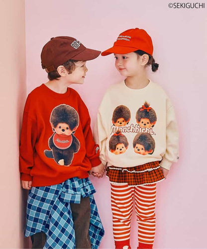 日本童裝 p.premier x Monchhichi 印花衛衣 80-140cm 男童款/女童款 秋季 TOPS 聖誕紅/新年紅 