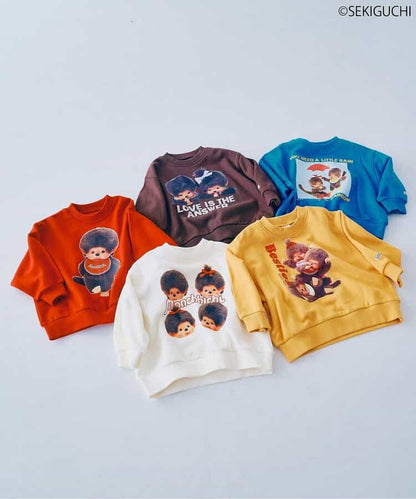 日本童裝 p.premier x Monchhichi 印花衛衣 80-140cm 男童款/女童款 秋季 TOPS 聖誕紅/新年紅 