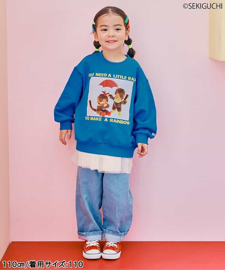 日本童裝 p.premier x Monchhichi 印花衛衣 80-140cm 男童款/女童款 秋季 TOPS 聖誕紅/新年紅 