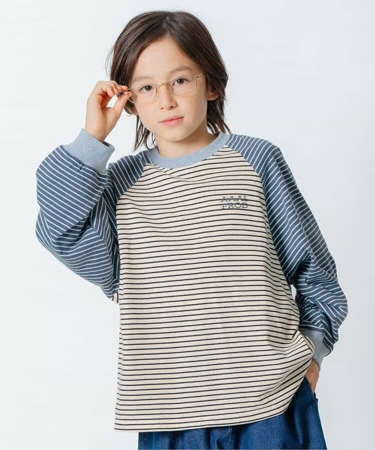 日本童裝 BREEZE 條紋長袖上衣 90-160cm 男童款/女童款 冬季 TOPS