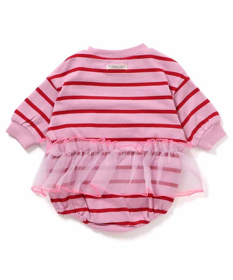日本童裝 BREEZE 薄紗邊飾連衣 70-80cm 女童款 初生嬰兒 冬季 Jumpsuit
