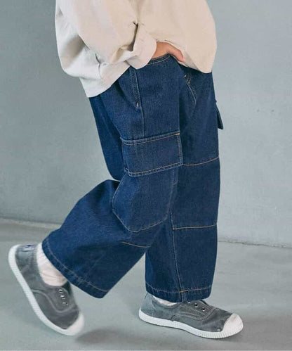 日本童裝 BREEZE 寬鬆工裝牛仔褲 90-160cm 男童款 冬季 PANTS