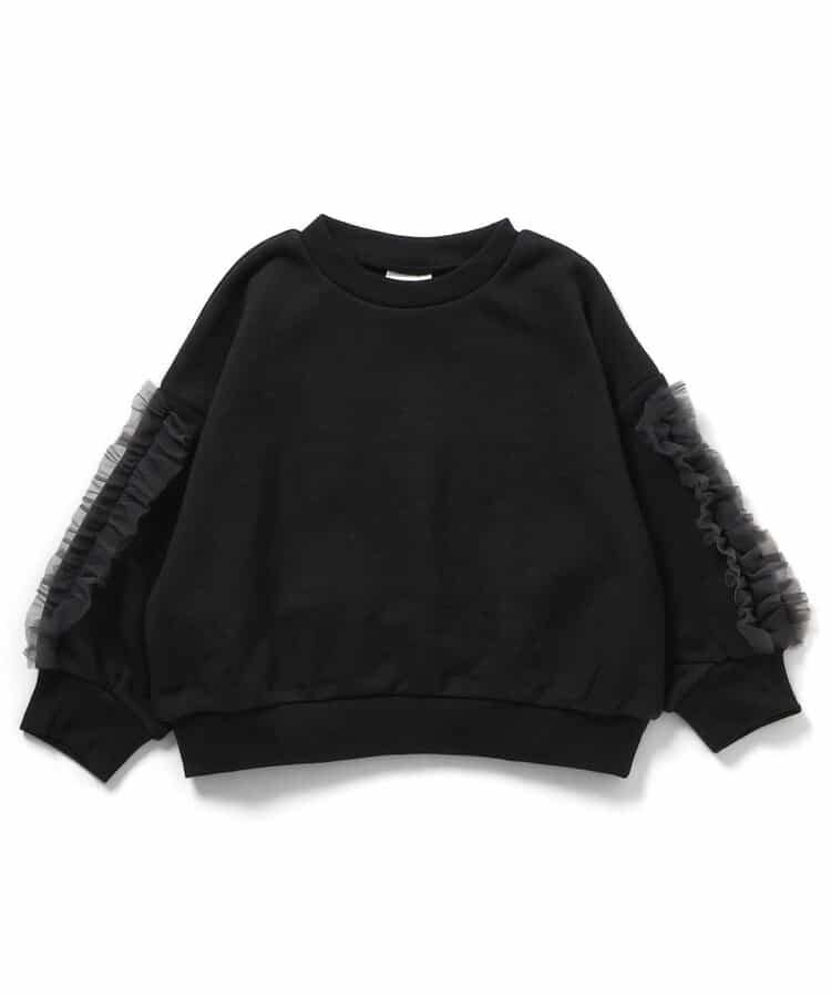 日本童裝 BREEZE 薄紗荷葉邊衛衣 90-150cm 女童款 冬季 TOPS