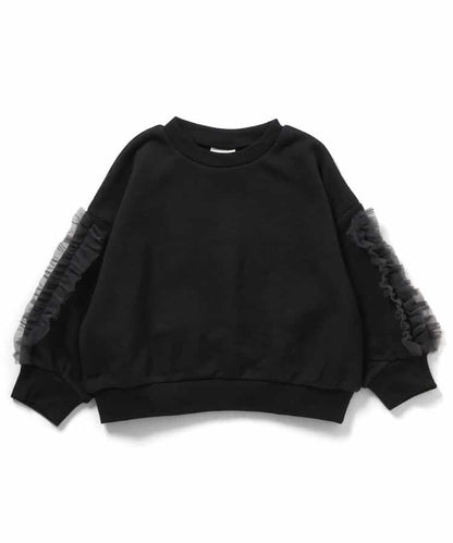 日本童裝 BREEZE 薄紗荷葉邊衛衣 90-150cm 女童款 冬季 TOPS