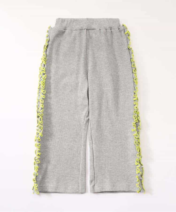 日本童裝 BREEZE 側邊荷葉邊華夫格長褲 80-140cm 女童款 冬季 PANTS