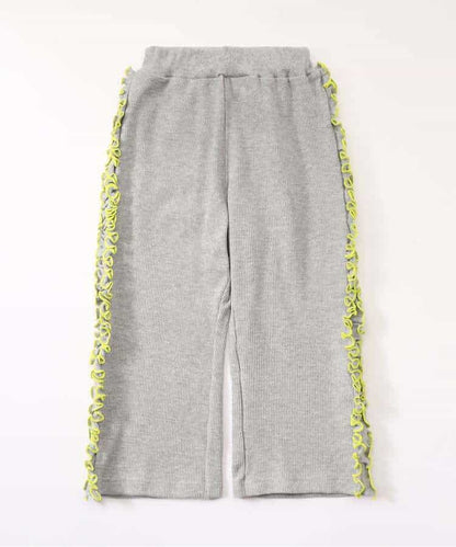 日本童裝 BREEZE 側邊荷葉邊華夫格長褲 80-140cm 女童款 冬季 PANTS
