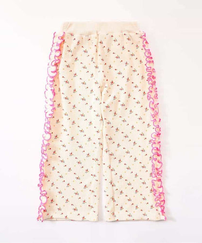 日本童裝 BREEZE 側邊荷葉邊華夫格長褲 80-140cm 女童款 冬季 PANTS