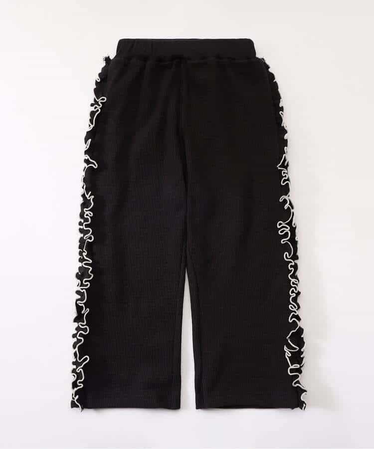 日本童裝 BREEZE 側邊荷葉邊華夫格長褲 80-140cm 女童款 冬季 PANTS
