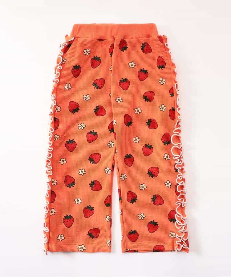 日本童裝 BREEZE 側邊荷葉邊華夫格長褲 80-140cm 女童款 冬季 PANTS