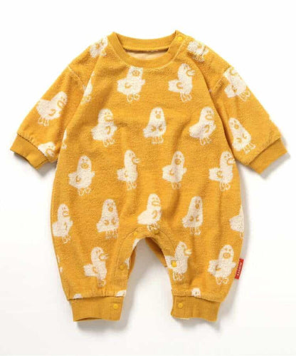 日本童裝 BREEZE 全印花絨連衣 70-80cm 男童款/女童款 初生嬰兒 冬季 Jumpsuit