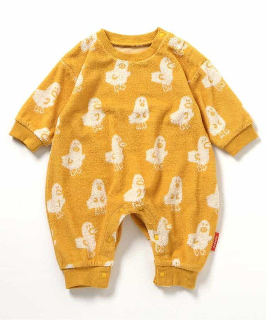 日本童裝 BREEZE 全印花絨連衣 70-80cm 男童款/女童款 初生嬰兒 冬季 Jumpsuit