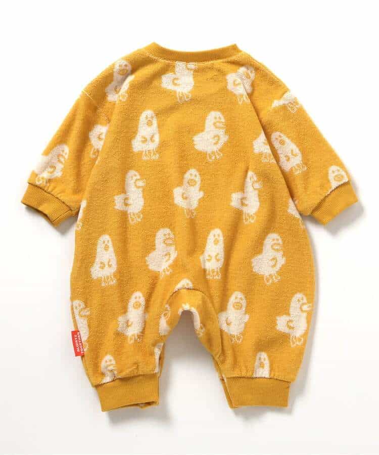 日本童裝 BREEZE 全印花絨連衣 70-80cm 男童款/女童款 初生嬰兒 冬季 Jumpsuit