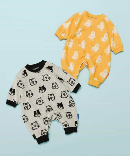 日本童裝 BREEZE 全印花絨連衣 70-80cm 男童款/女童款 初生嬰兒 冬季 Jumpsuit