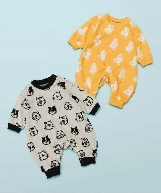 日本童裝 BREEZE 全印花絨連衣 70-80cm 男童款/女童款 初生嬰兒 冬季 Jumpsuit