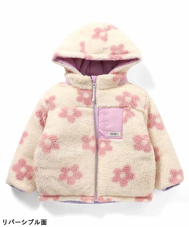 日本童裝 BREEZE 2Way 雙面兩著 絎縫夾棉抓毛外套 80-150cm 男童款/女童款 冬季 (適合香港平均溫度、寒冷天氣、溫度低天氣）OUTERWEAR 【日本預售：2026年11月下旬】