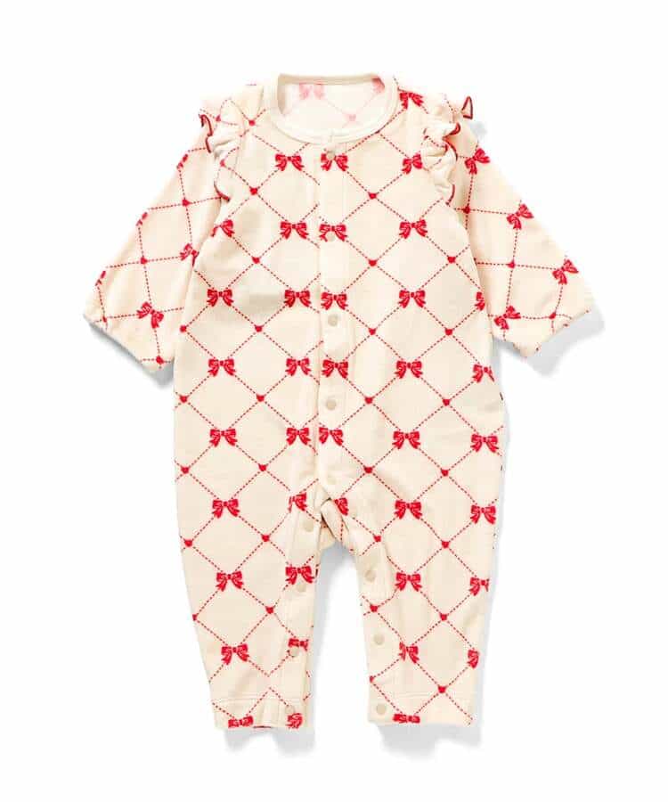 日本童裝 BREEZE 絲絨印花連衣 70-80cm 女童款 初生嬰兒 冬季 Jumpsuit