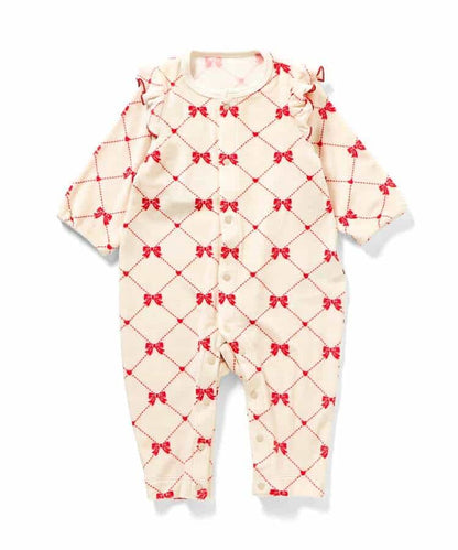 日本童裝 BREEZE 絲絨印花連衣 70-80cm 女童款 初生嬰兒 冬季 Jumpsuit