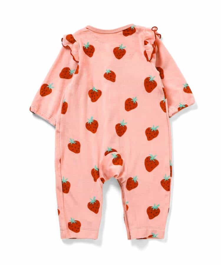 日本童裝 BREEZE 絲絨印花連衣 70-80cm 女童款 初生嬰兒 冬季 Jumpsuit