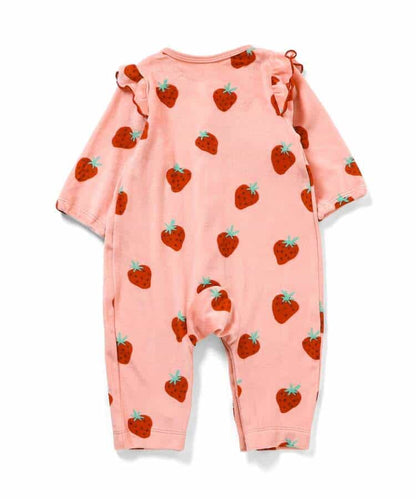 日本童裝 BREEZE 絲絨印花連衣 70-80cm 女童款 初生嬰兒 冬季 Jumpsuit