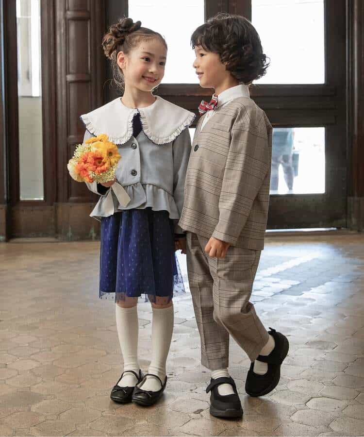 日本童裝 BREEZE 花邊西裝外套 90-140cm 女童款 冬季 OUTERWEAR 面試/宴會/表演