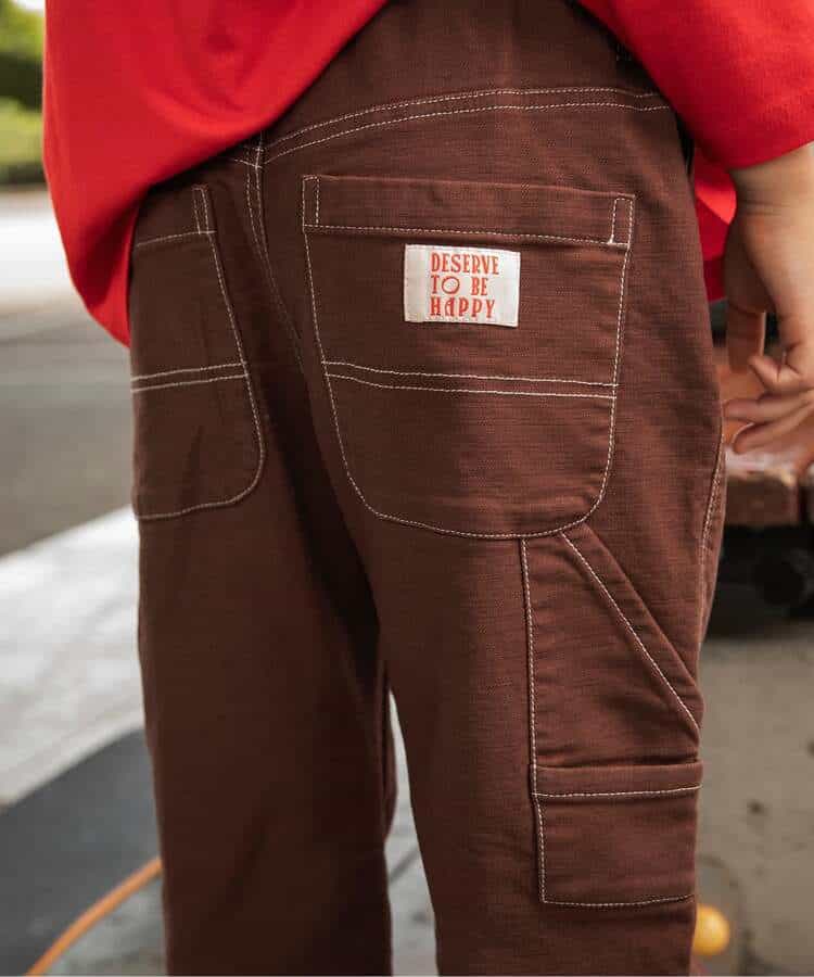 日本童裝 BREEZE 柔軟工裝褲 90-160cm 男童款/女童款 冬季 PANTS 聖誕紅/新年紅