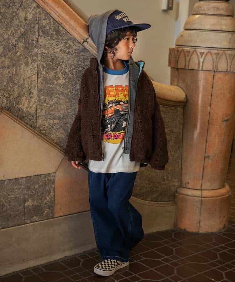 日本童裝 BREEZE 字母拉鍊連帽外套 90-160cm 男童款/女童款 冬季 OUTERWEAR