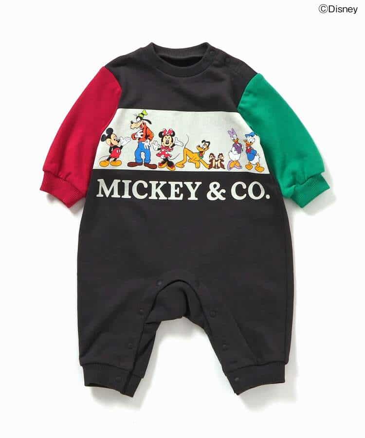 日本童裝 BREEZE x Disney 雪尼爾貼片連衣 70-80cm 男童款/女童款 冬季 Jumpsuit  聖誕紅/新年紅