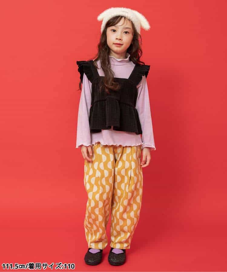 日本童裝 BREEZE 絲絨荷葉邊兩件套裝 80-140cm 女童款 冬季 TOPS 聖誕紅/新年紅
