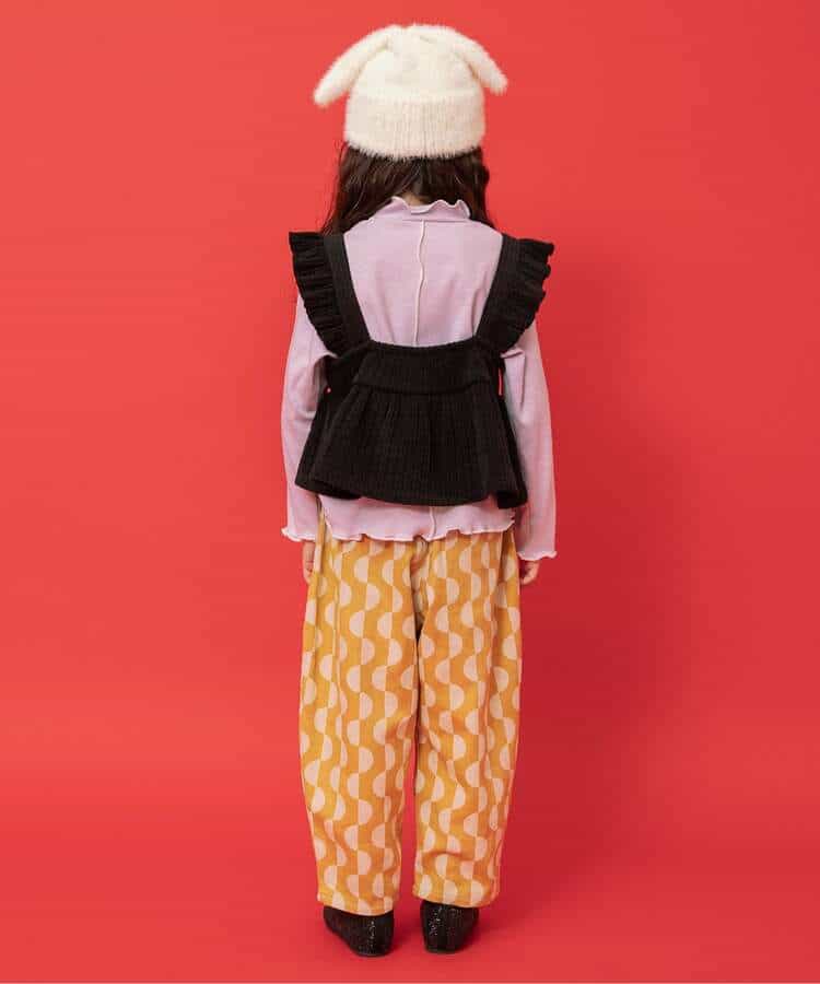 日本童裝 BREEZE 絲絨荷葉邊兩件套裝 80-140cm 女童款 冬季 TOPS 聖誕紅/新年紅