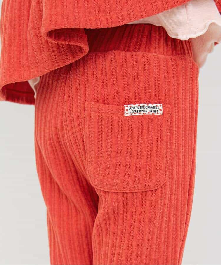 日本童裝 BREEZE 絲絨喇叭褲 80-140cm 女童款 冬季 PANTS 聖誕紅/新年紅